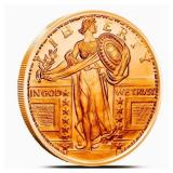 TWO (2) Standing Liberty One Ounce Copper Rounds