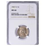 1947-D Jefferson Nickel NGC MS-66