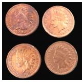 Four (4) Indian Head Cents