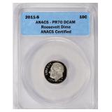 2011-S Roosevelt Dime ANACS Proof-70 DCAM