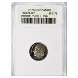 1981-S Dime Type 1 ANACS Proof-68 DCAM FSB OH