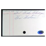 Wes Westrum Sigend Index Card (NY Giants 1947ï¿½1957
