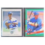 Delino DeShield and Bill Haselman Signed Cards