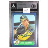 SIGNED 1986 Jose Canseco (RC) Beckett Authentic
