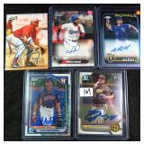 Five (5) Signed Baseball Rookie Cards