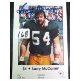 Larry McCarren Signed Packers Card