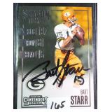 Bart Starr Signed Football Card with Global COA