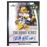 #45/50 Odell Beckham Signed Leaf Football Card