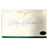 Walter Coleman Signed Index Card (1955-1960)
