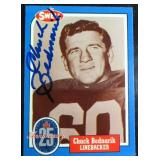 Chuck Bednarik Signed Swell Football Card (HOF)