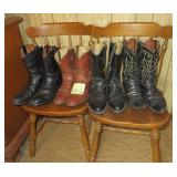 (2) Chairs and (4) Pair of Boots