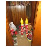 Contents of Closet incl. Vintage Christmas, Hats