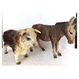 Bull and Donkey (one is ceramic and one plastic)