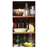 Contents of Kitchen Cabinet with Old Clorox Bottle