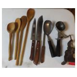 Ice Cream, Wooden Spoons, Knives and