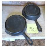 TWO (2) 6' Cast Iron Egg Skillets