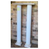 TWO (2) 4'2' Wooden Column Plant Stands