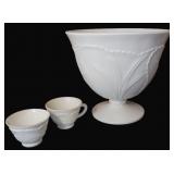 Milk Glass Punch Bowl Set
