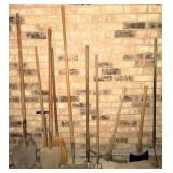 Axe, Pick Axe, Shovels and More (about 10 Pieces)