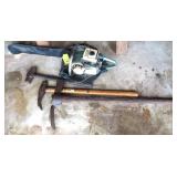 Vintage Sears Chain Saw, Pick Axe, Sledgehammer