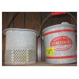 TWO (2) Galvanized Minnow Buckets