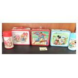 three (3) Metal Lunch Boxes (2) have thermos