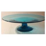 1970's Blue Cake Plate