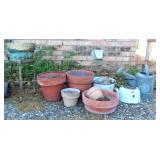 Terra Cota Pots, Watering Can, Enamelware