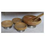 Salad Set for Three (note: metal needs cleaning