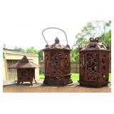 (3) Cast Iron Hanging Lanterns