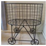 Metal Basket on Wheels, 24"x27"x15"