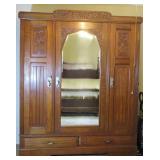 Art Nouveau Armoire (circa 1900) oak with