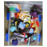 Plastic Tote with UNUSED Dog and Cat Accessories