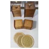 Wooden Coasters and Canisters