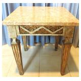 Marble Top Occasional Table, 16.5"x16.5"x18"