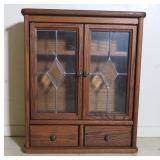 Oak Leaded Glass Wall Cabinet 20"x24"x6"