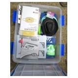 Plastic Tote with UNUSED Dog and Cat Accessories