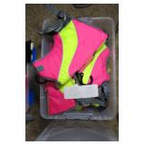 Plastic Tote with UNUSED Dog and Cat Accessories