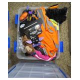 Plastic Tote with UNUSED Dog and Cat Accessories