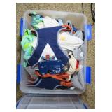 Plastic Tote with UNUSED Dog and Cat Accessories