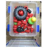 Plastic Tote with UNUSED Dog and Cat Accessories