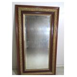 Very Fine Gilt and Oak Beveled Mirror