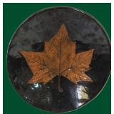 Oak Leaf Art Pottery Plate, Artist Signed