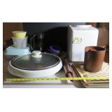 Table Lot: Tupperware, Grill (no cord), Bread