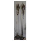 Vintage Art Nouveau Metal Floor Lamps with