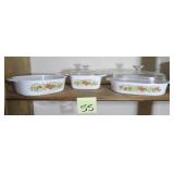 Corning Ware (3 bottom and 2 Tops)
