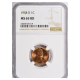 1958-D Lincoln Cent NGC MS-65 RD