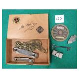 Old Cuban Cigar Box with Key, Bottle Openers,