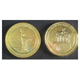 TWO (2) NICKEL Liberty and Freedom Medals