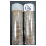 TWO (2) Tubes of 1957-1958 Lincoln Wheat Cents